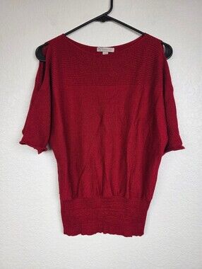 Coldwater Creek Petite Small Red Metallic Knit Sweater